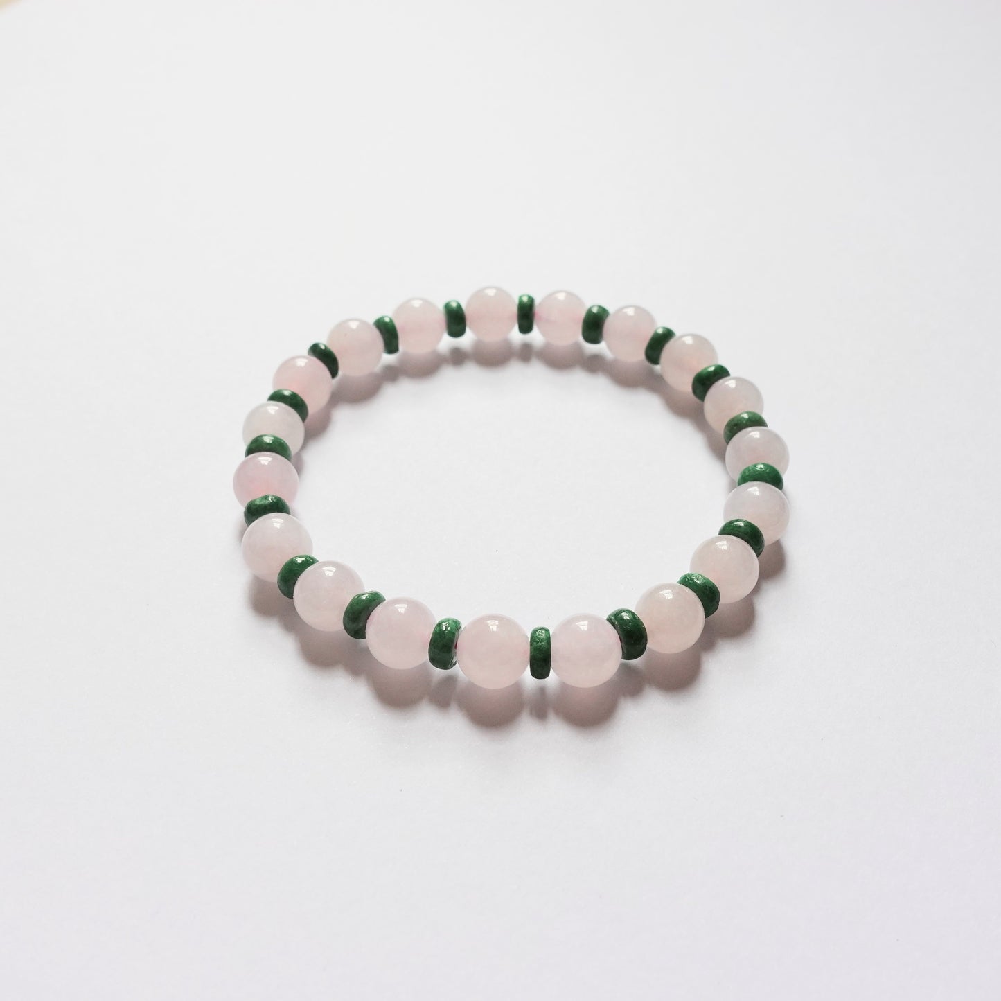 翡翠#STC419-紫羅蘭/綠珠手串