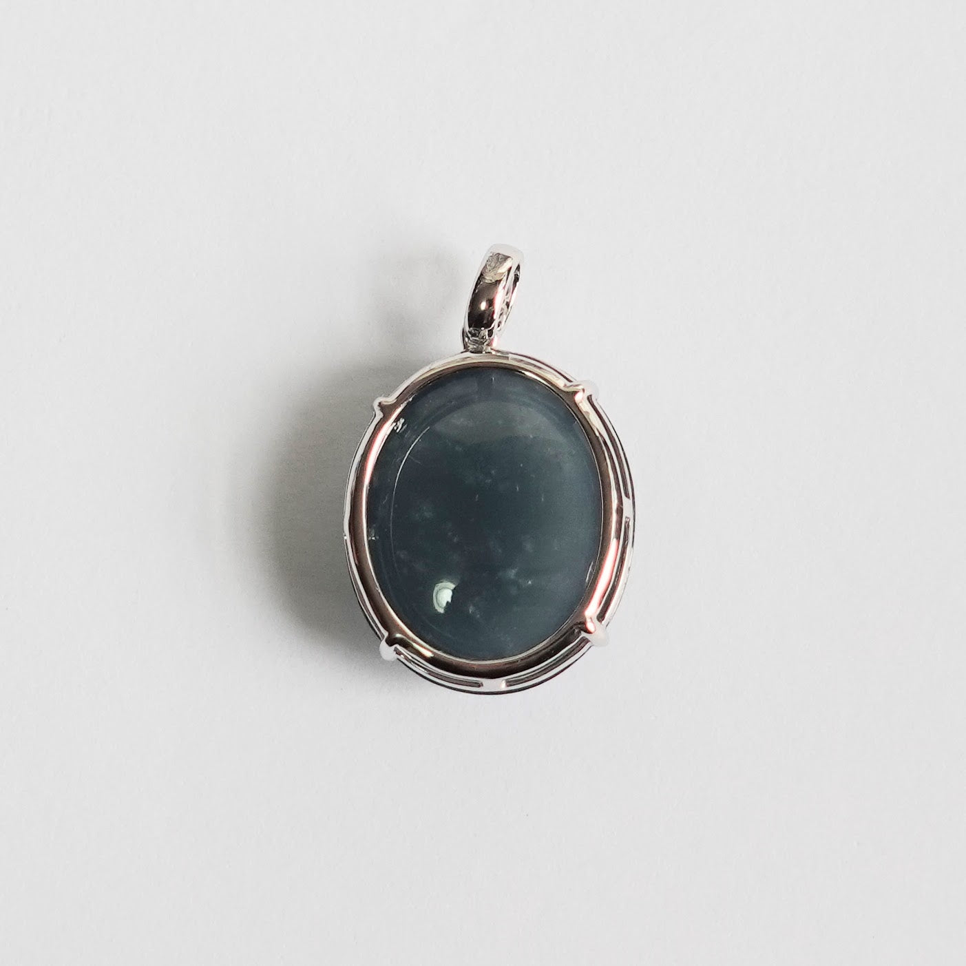 翡翠#STC432-冰藍蛋面吊墜