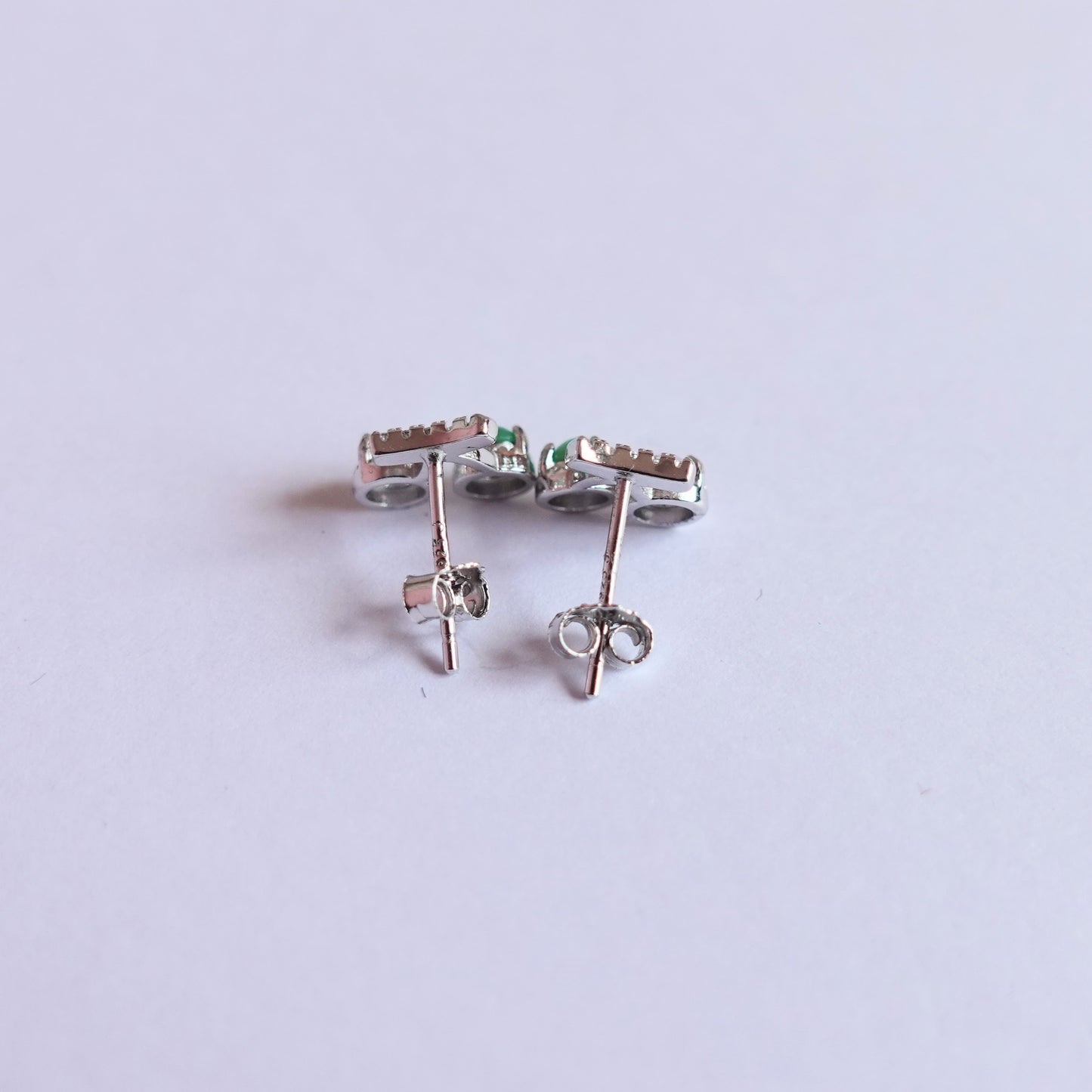 翡翠#STC369 - 紫羅蘭/滿綠車厘子銀耳環