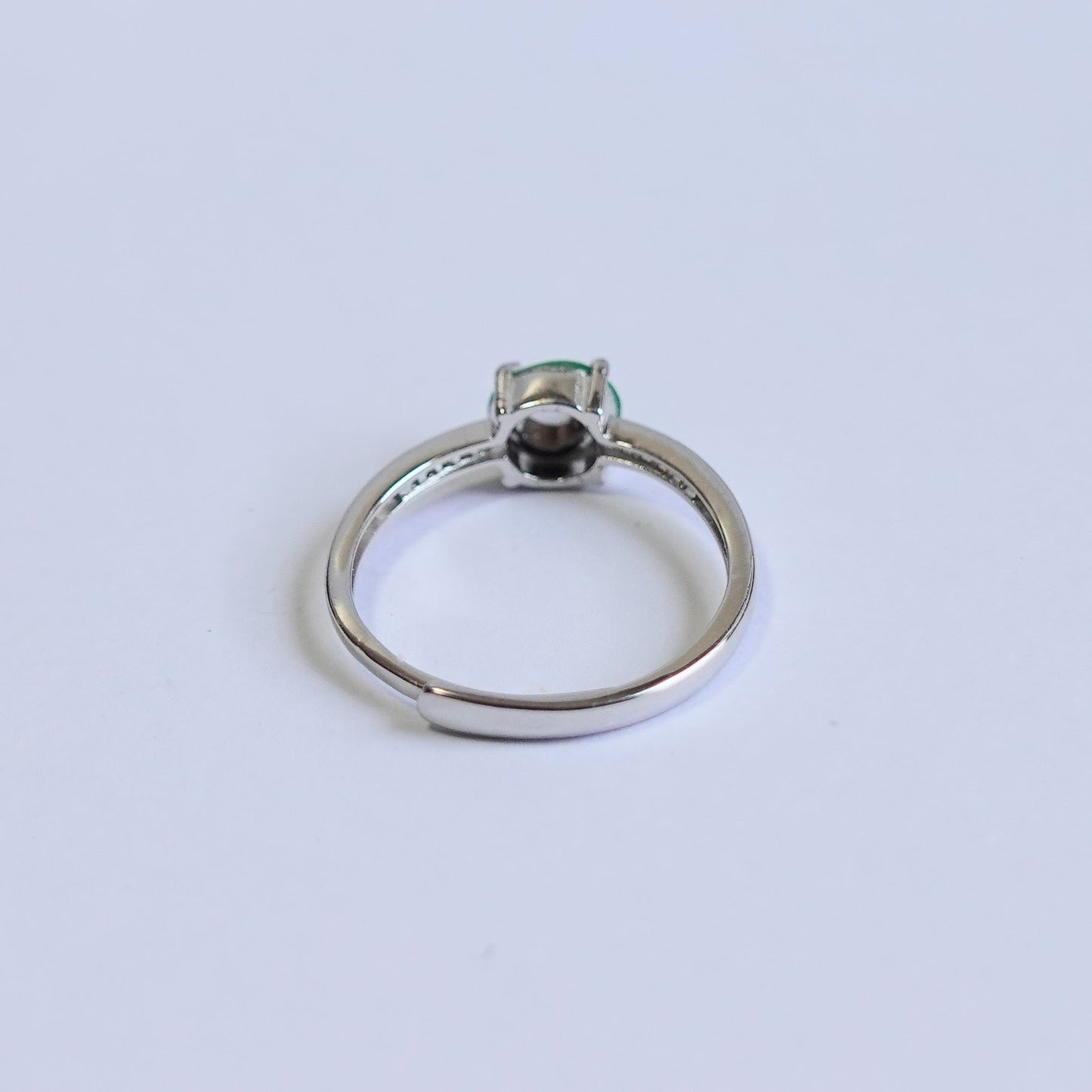 翡翠#STC474-冰黃蛋面銀戒指