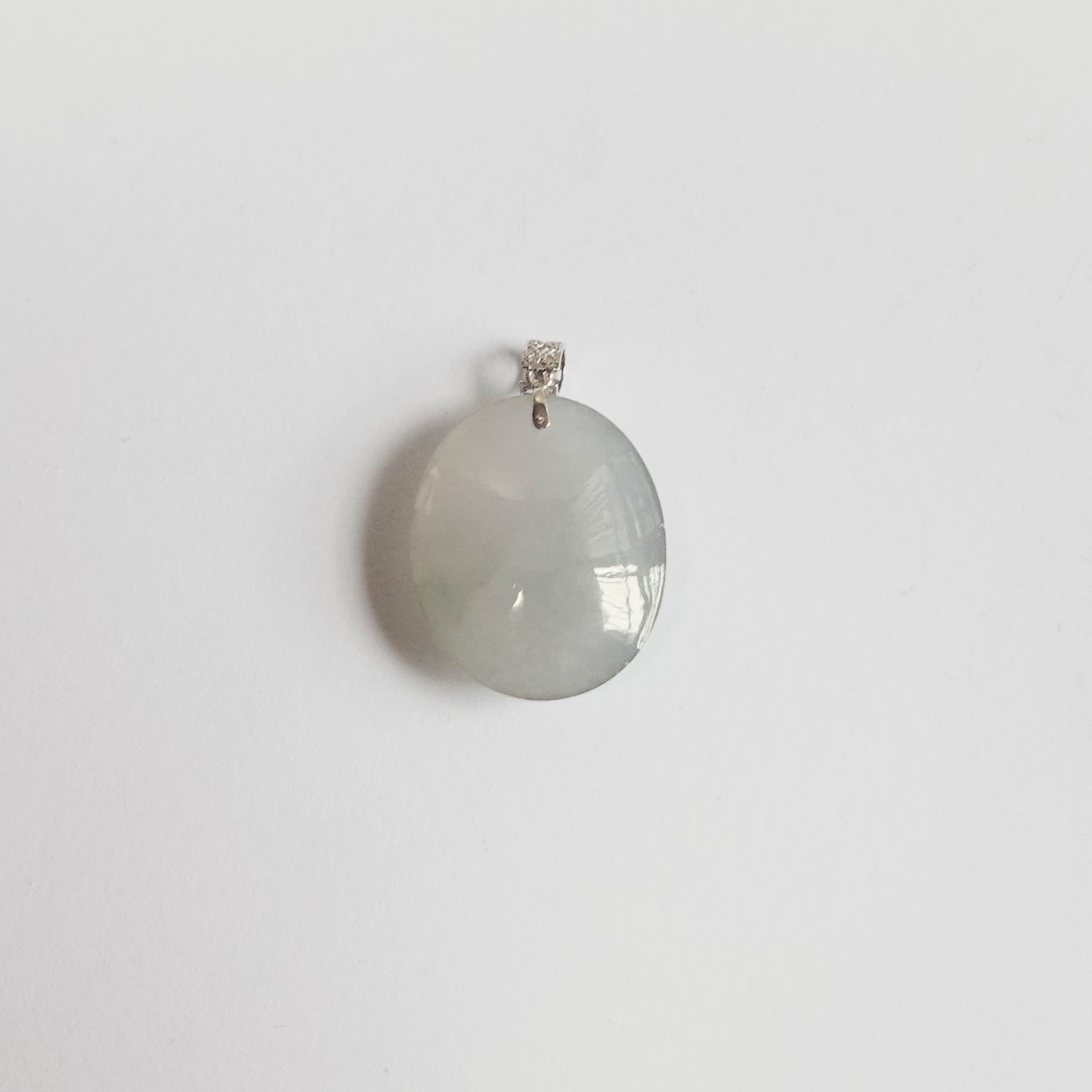 翡翠#STC338-紫羅蘭飄花蛋面吊墜