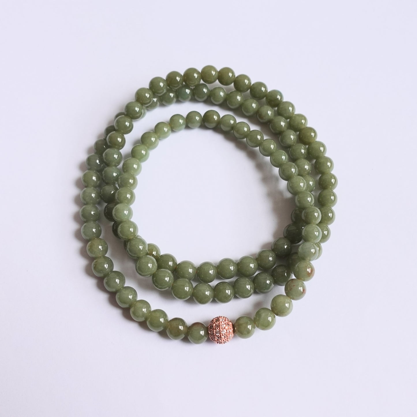 翡翠#STC110-黃翡圓珠項鏈