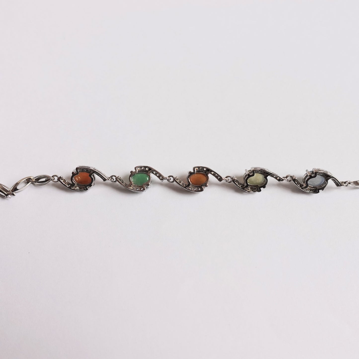 翡翠#STC211-冰多寶蛋面銀手鏈