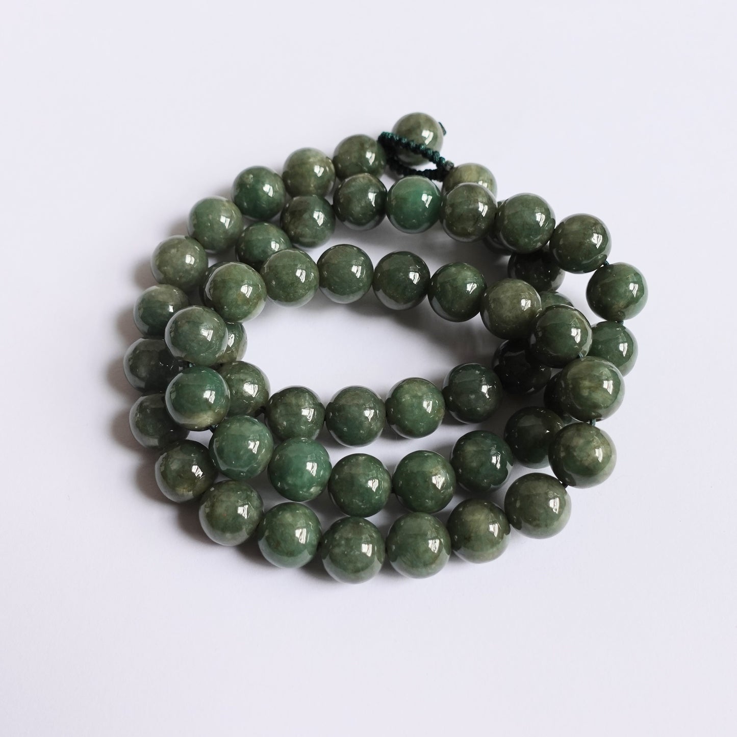 翡翠#STC081-油綠圓珠項鏈