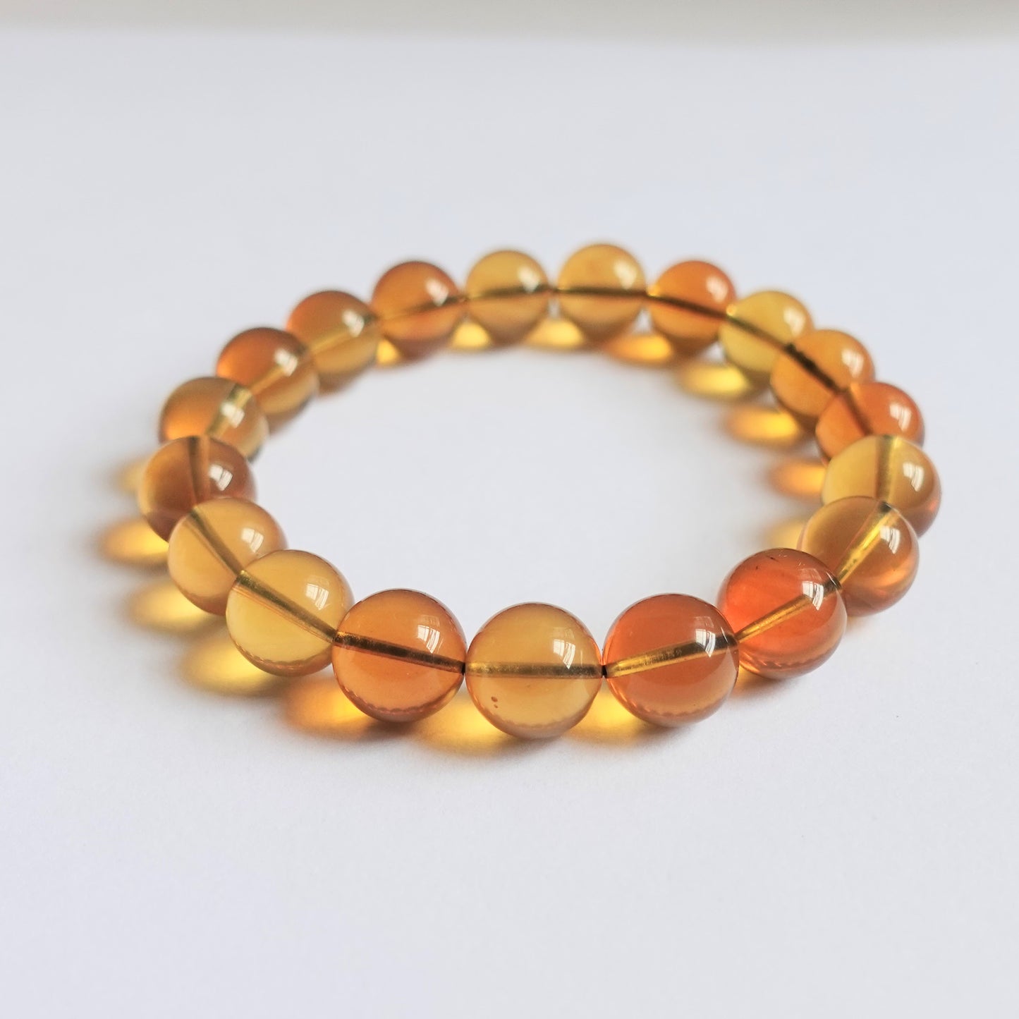 琥珀#STC276-緬甸金藍珀手串