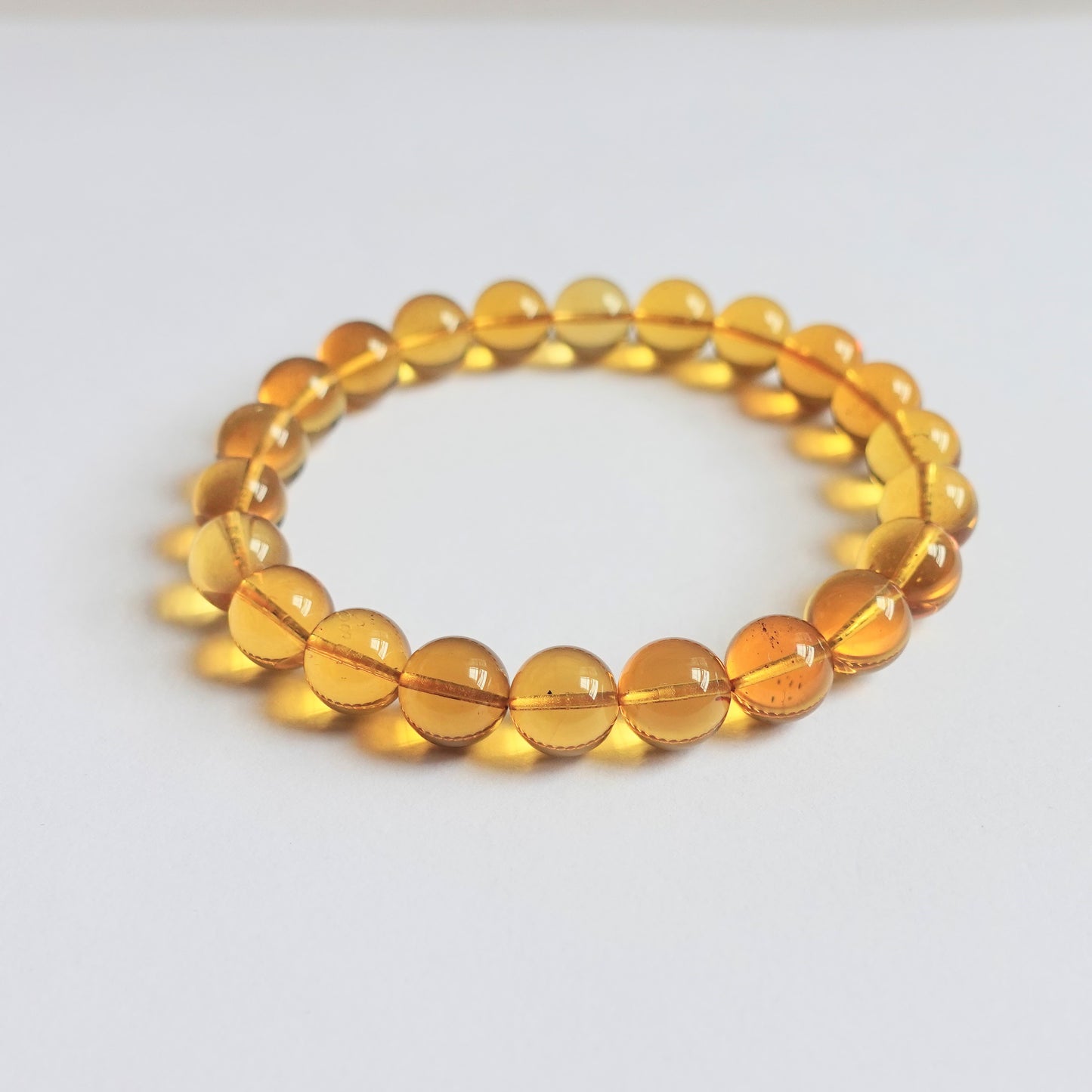 琥珀#STC381-緬甸金藍珀手串