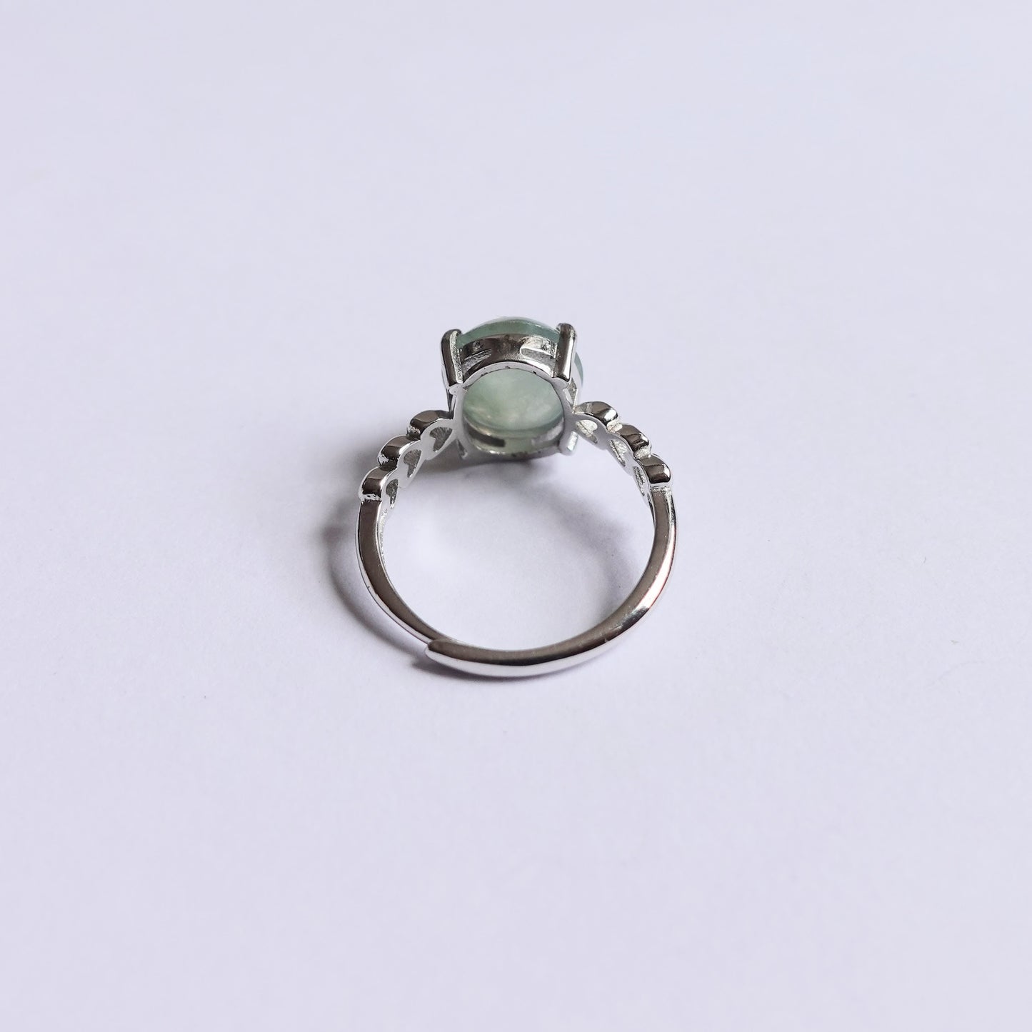 翡翠#STC166-冰晴蛋面銀戒指