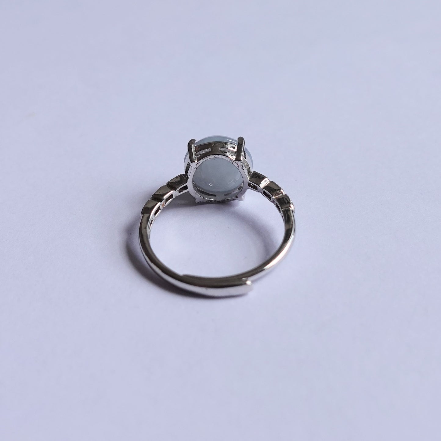 翡翠#STC323-紫羅蘭蛋面銀戒指