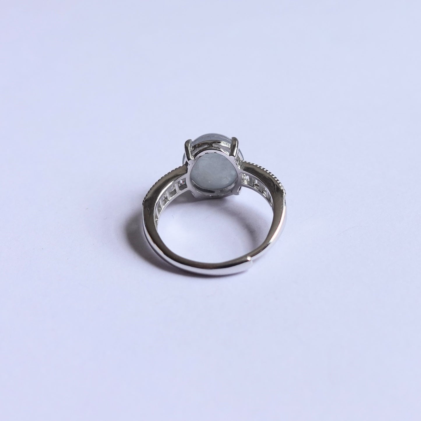 翡翠#STC324-紫羅蘭蛋面銀戒指