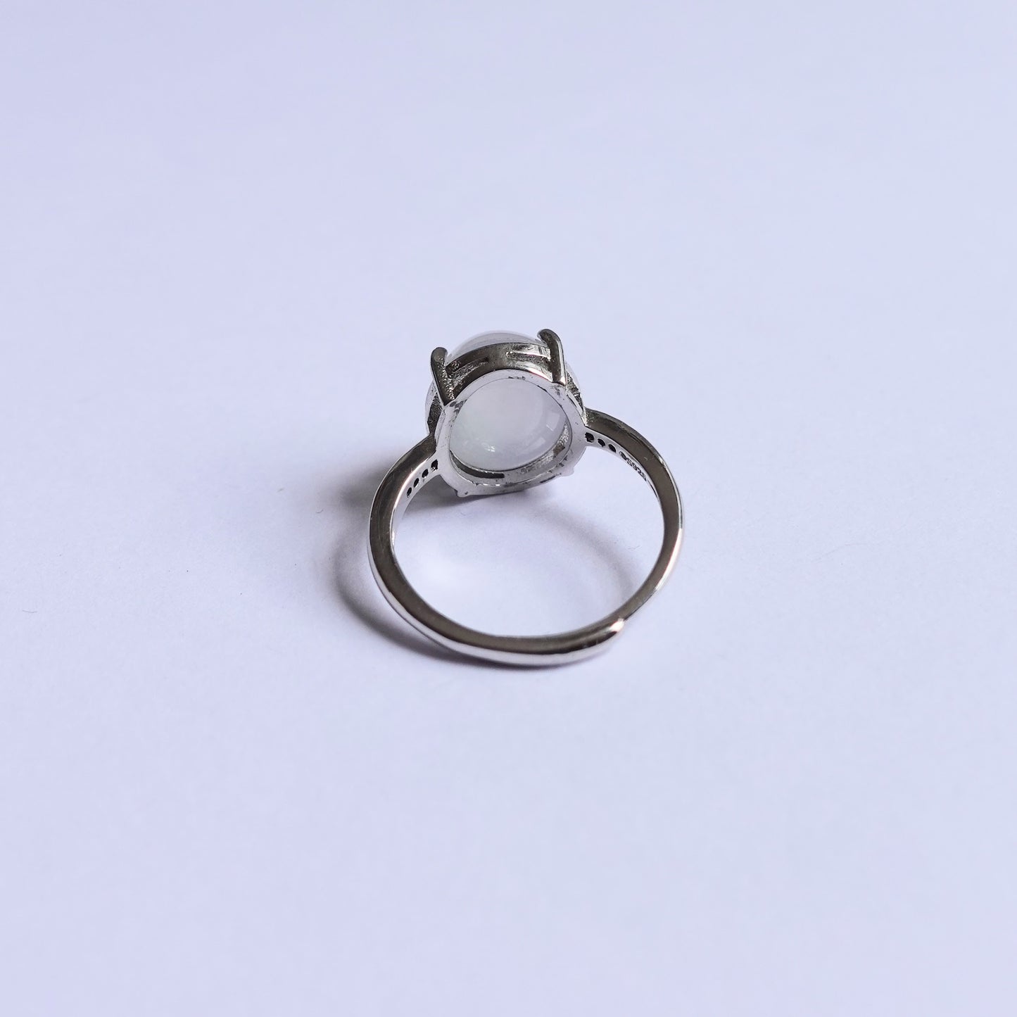 翡翠#STC205-冰粉紫蛋面銀戒指