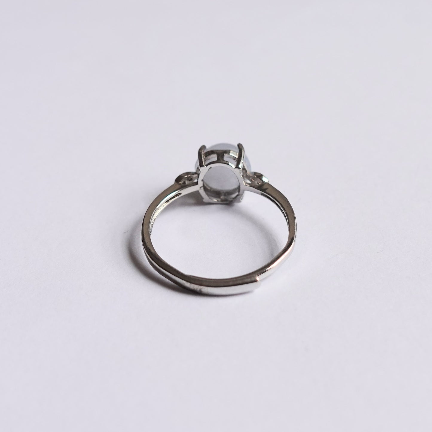 翡翠#STC169-冰紫羅蘭蛋面銀戒指