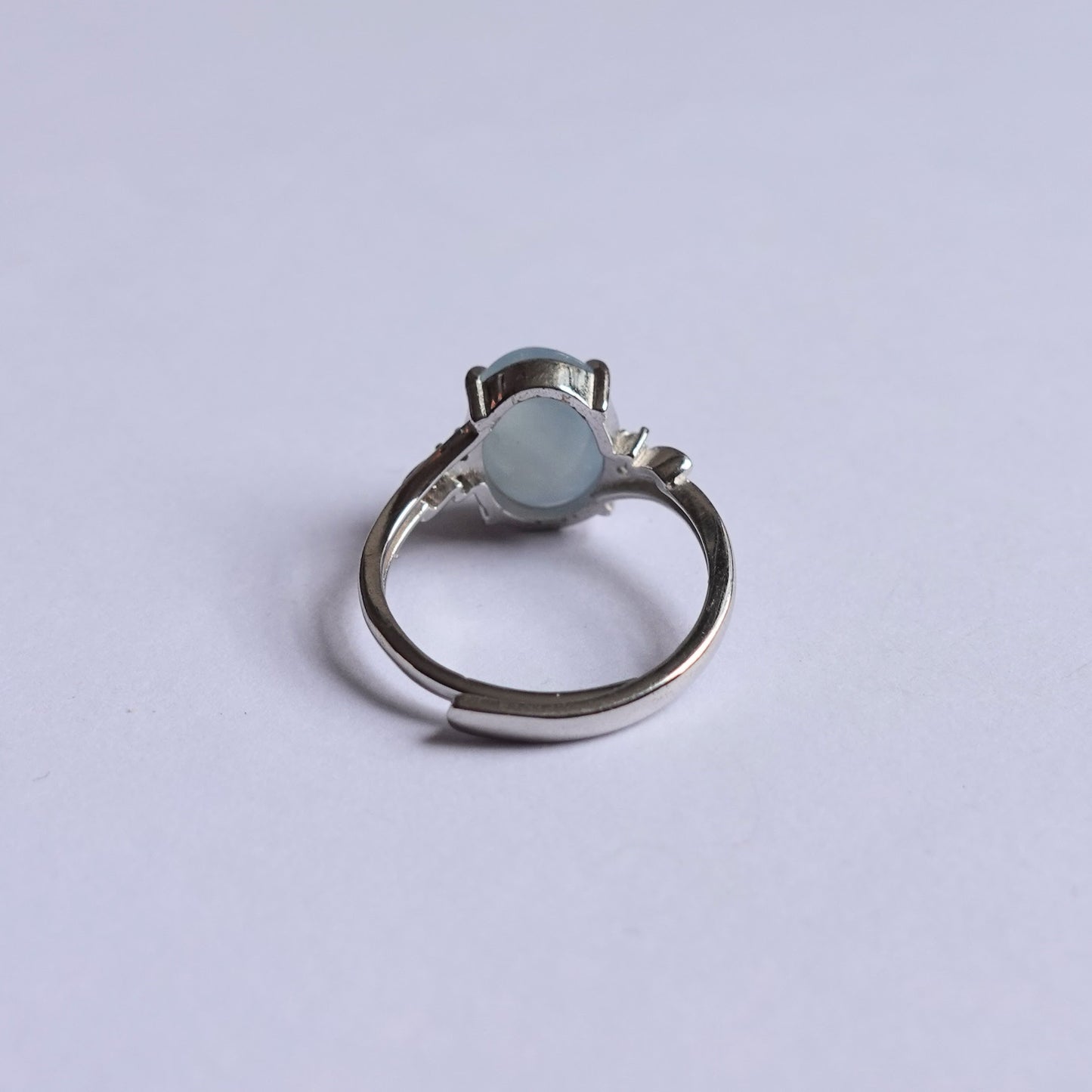 翡翠#STC322-紫羅蘭蛋面銀戒指