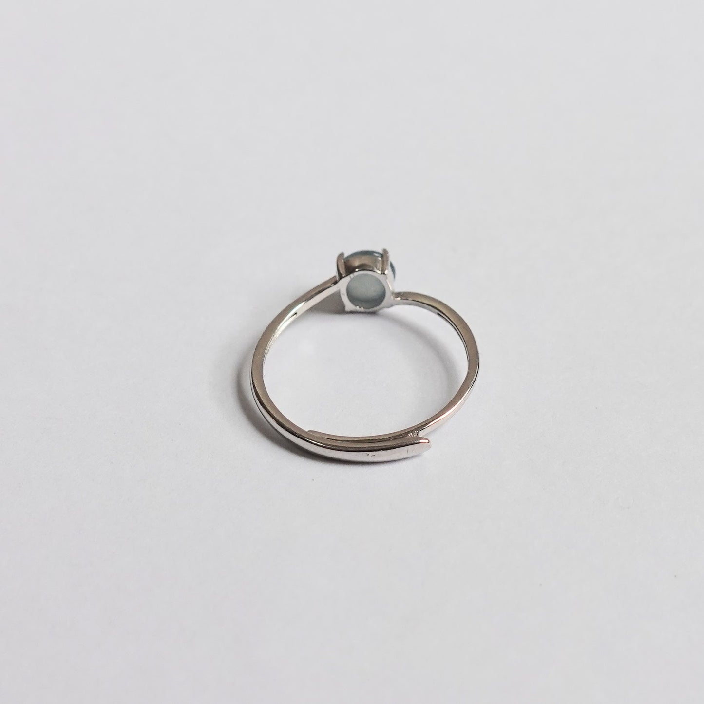 翡翠#STC484-冰紫蛋面銀戒指