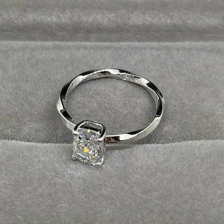 培育鑽石#STC240-18K白金培育鑽石戒指(1.23卡)