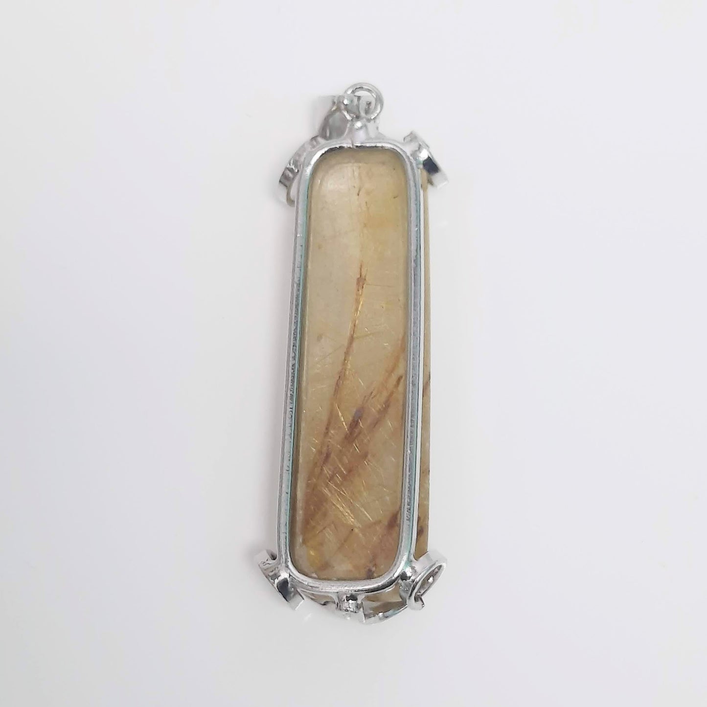 水晶#STC243-金髮晶銀吊墜