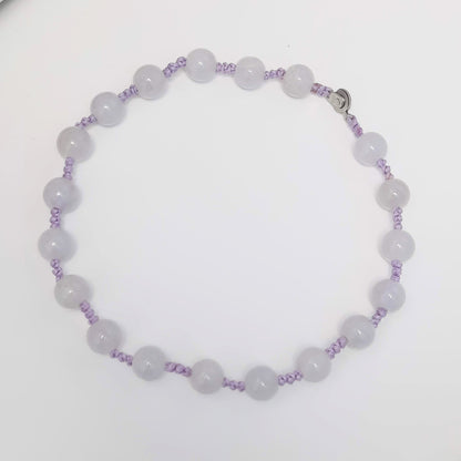 翡翠#STC247-紫羅蘭圓珠項鏈