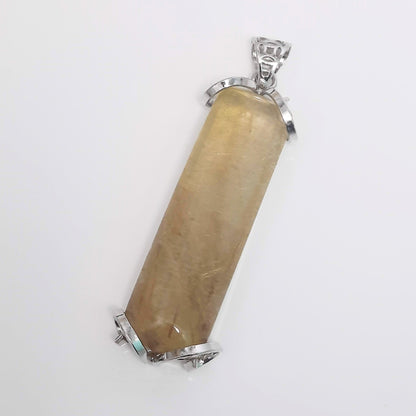 水晶#STC243-金髮晶銀吊墜