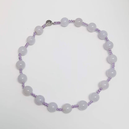 翡翠#STC247-紫羅蘭圓珠項鏈