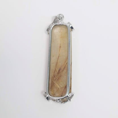 水晶#STC243-金髮晶銀吊墜