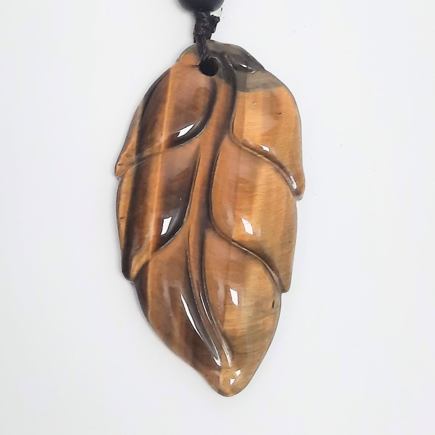 水晶#STC244-虎眼石樹葉吊墜